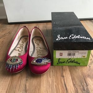 Sam Edelman Women's Ferrera Cranberry Satin Flat